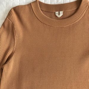 Arket camel ribbed shirt sz M